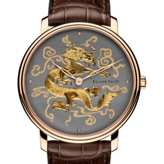 Replica Copy Blancpain Villeret Titanium Dragon Dial Red Gold Watch 6615A-3612-55B